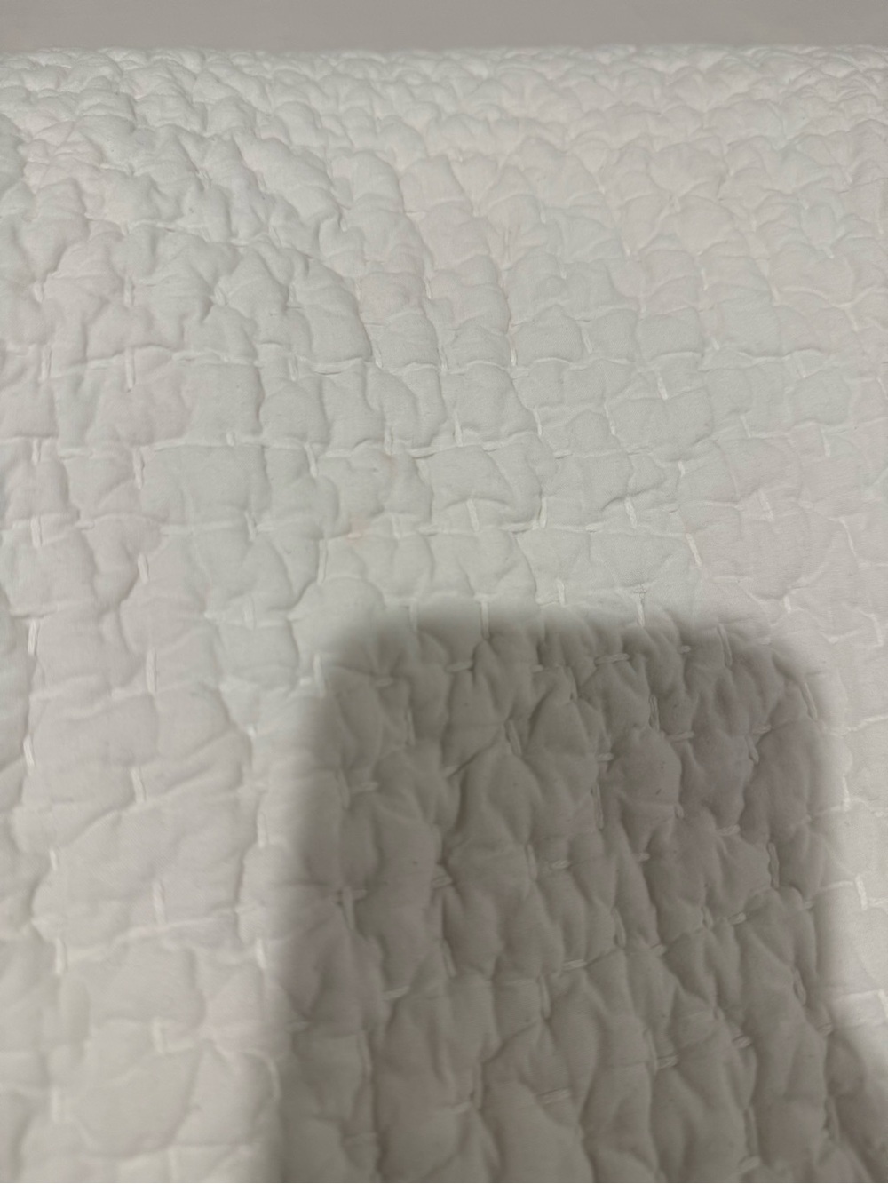 New Organic Cotton Hand Stitched Quilt Set Full/Queen - White MSRP $174 - Picture 12 of 13